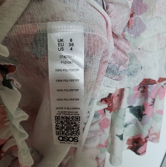 ASOS Floral Off-the-Shoulder Ruffled Crop Top - Picture 12 of 13